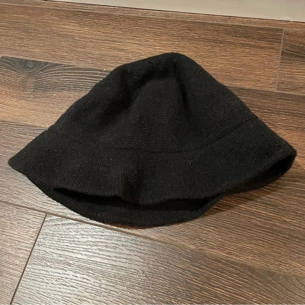 J Crew Wool Blend Black Winter Hat